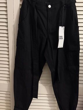 Almost Famous Black Cargo Joggers with Utility Pockets